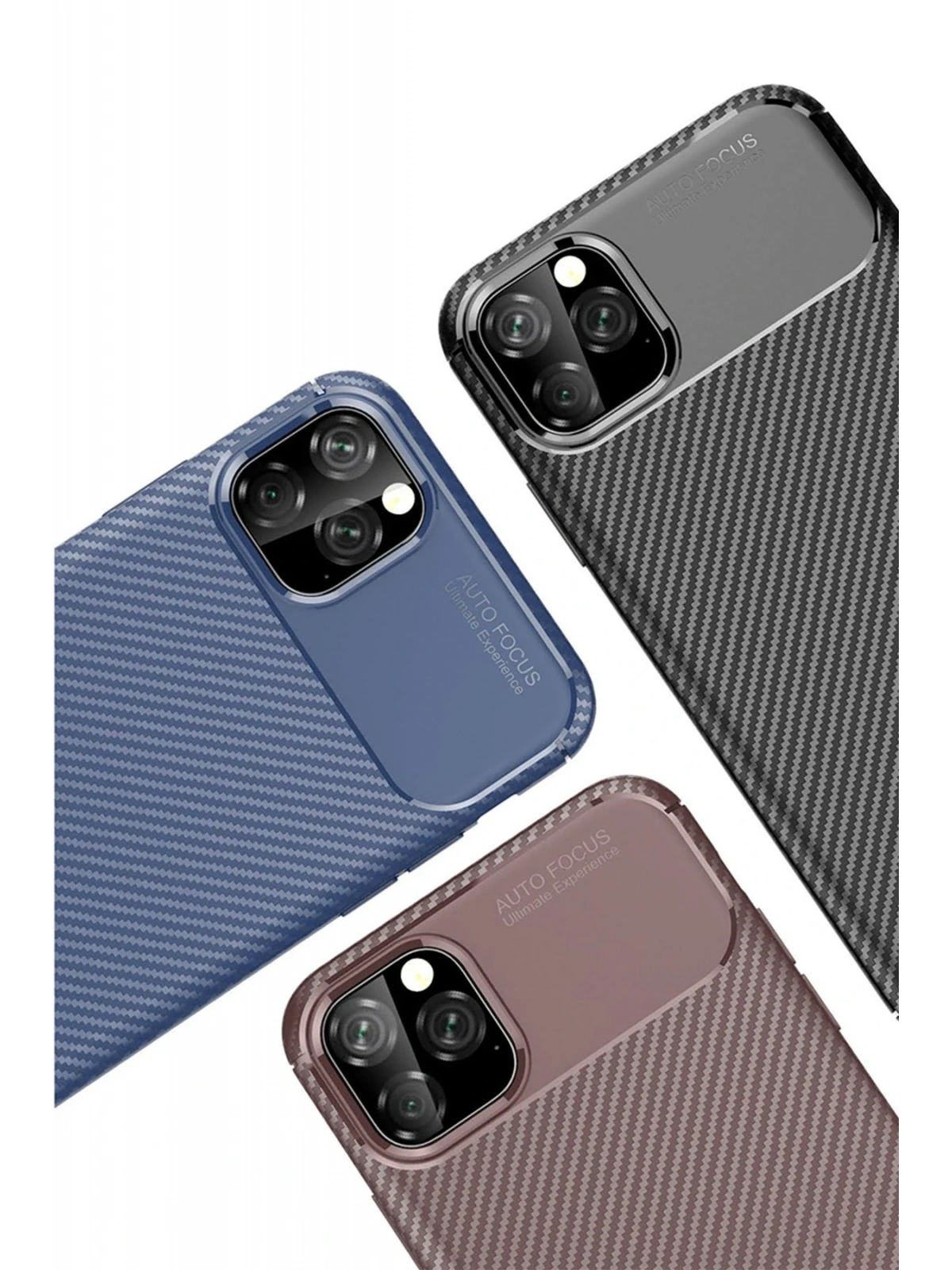 Newface Apple iPhone 11 Pro Max Kılıf Auto Focus Karbon Kapak - Siyah