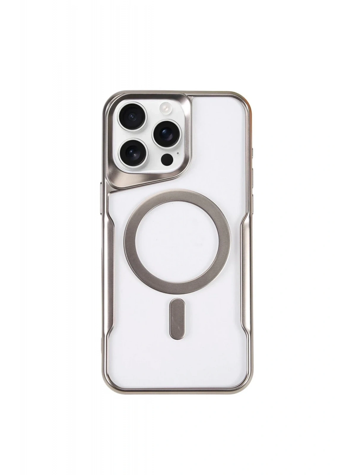 Newface Apple iPhone 11 Pro Max Kılıf Boyi Magsafe Silikon Kapak - Gümüş