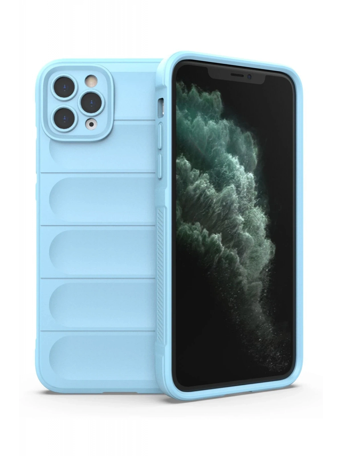 Newface Apple iPhone 11 Pro Max Kılıf Optimum Silikon - Sky Blue
