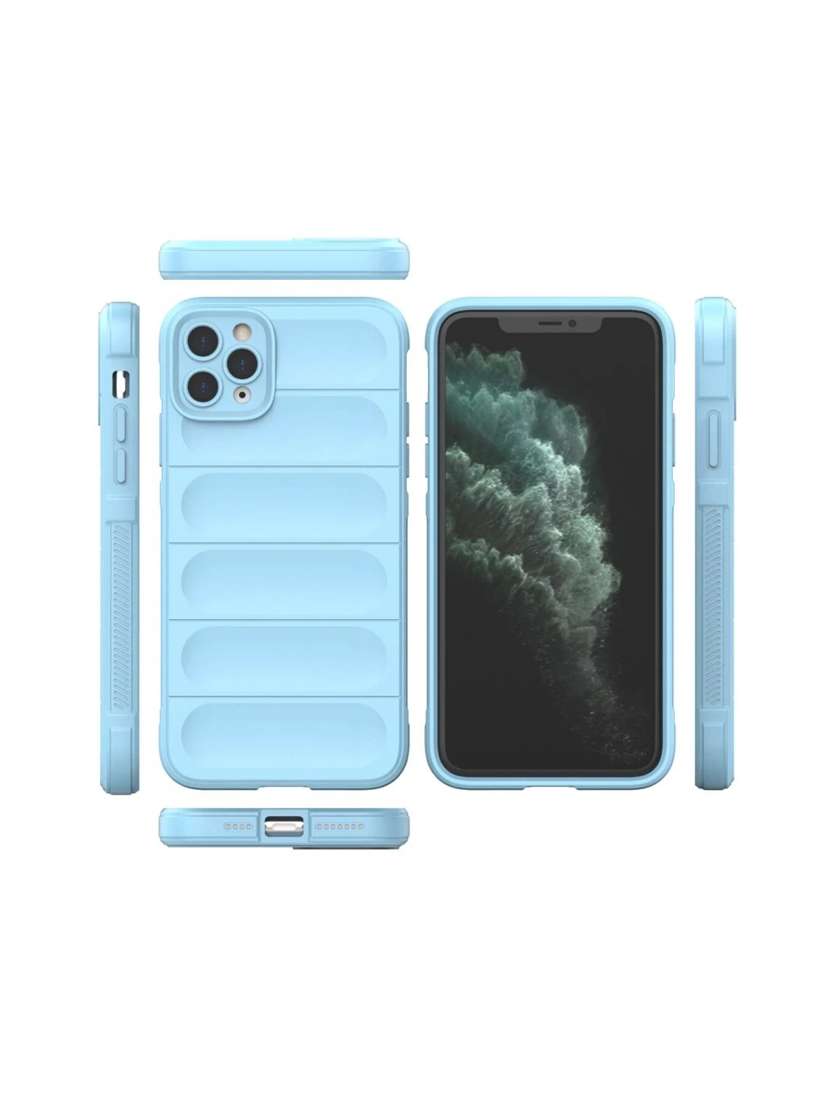Newface Apple iPhone 11 Pro Max Kılıf Optimum Silikon - Sky Blue