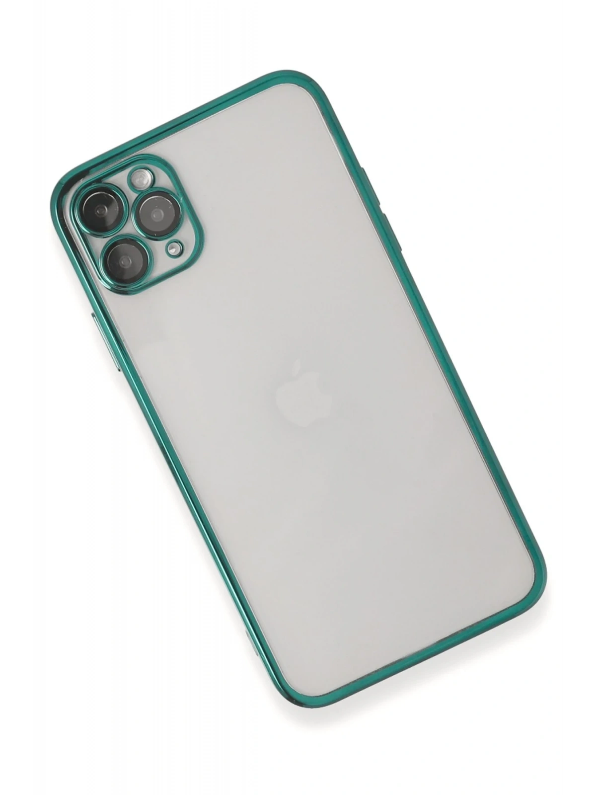 Newface Apple iPhone 11 Pro Max Kılıf Razer Lensli Silikon - Yeşil