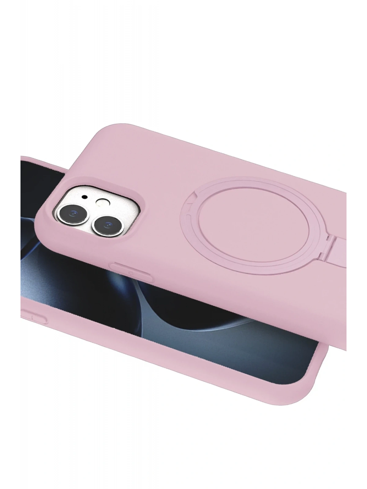 Newface Apple iPhone 11 Regal Magsafe Standlı Kapak - Açık Pembe