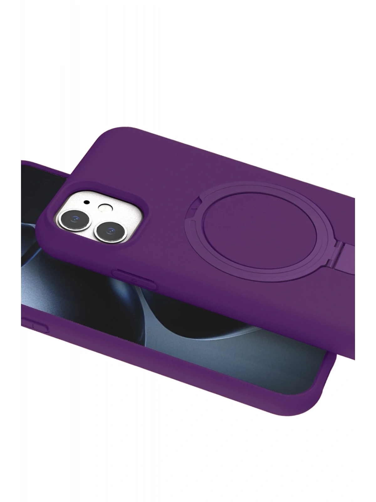 Newface Apple iPhone 11 Regal Magsafe Standlı Kapak - Derin Mor