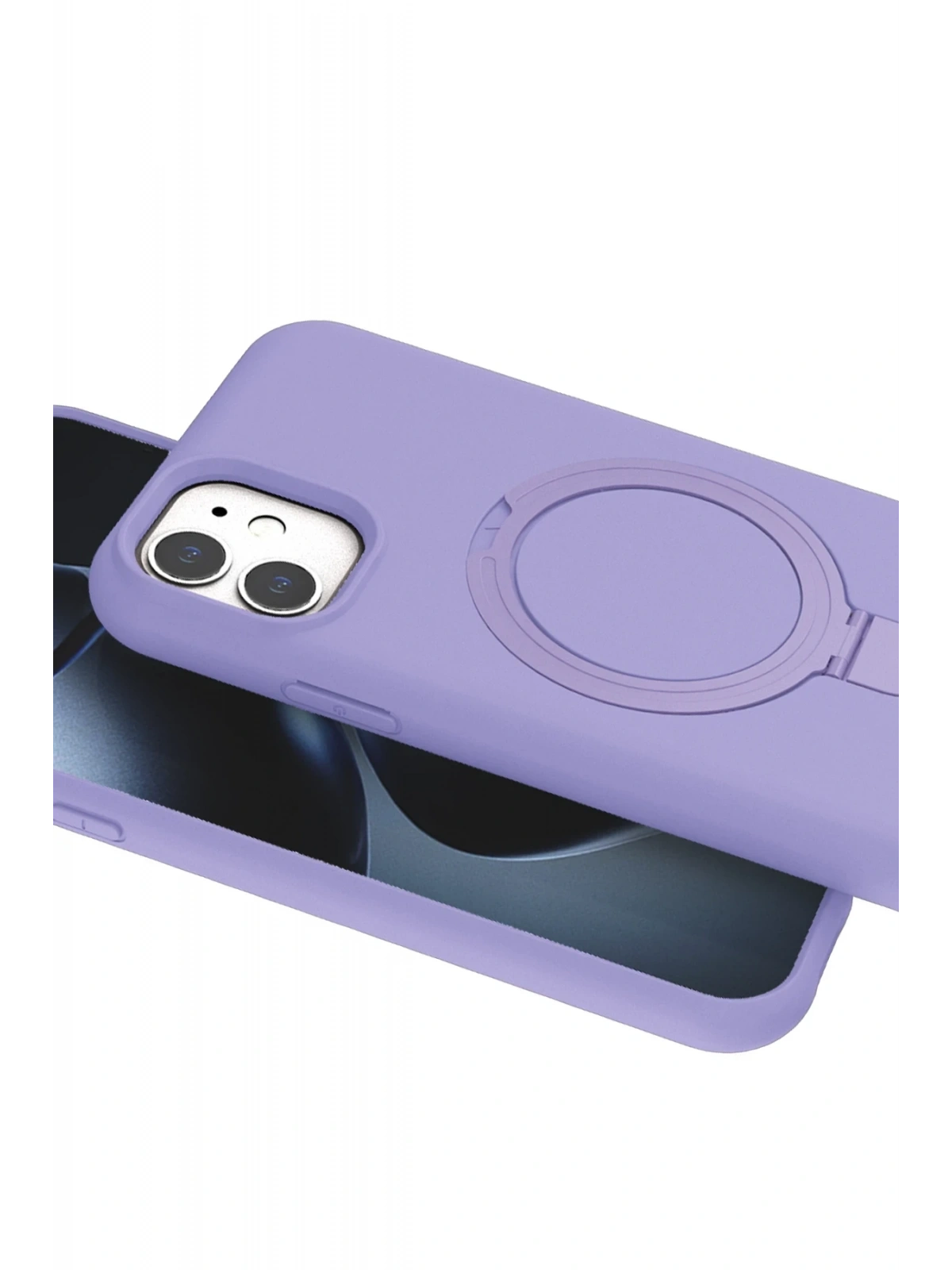 Newface Apple iPhone 11 Regal Magsafe Standlı Kapak - Lila