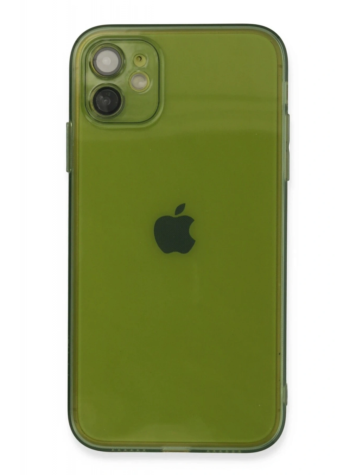 Newface Apple iPhone 12 Kılıf Fly Lens Silikon - Yeşil