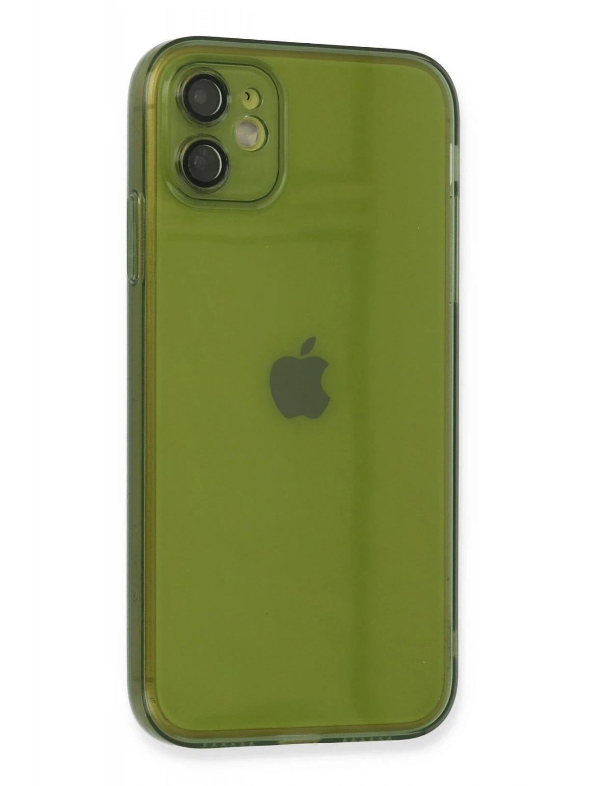 Newface Apple iPhone 12 Kılıf Fly Lens Silikon - Yeşil