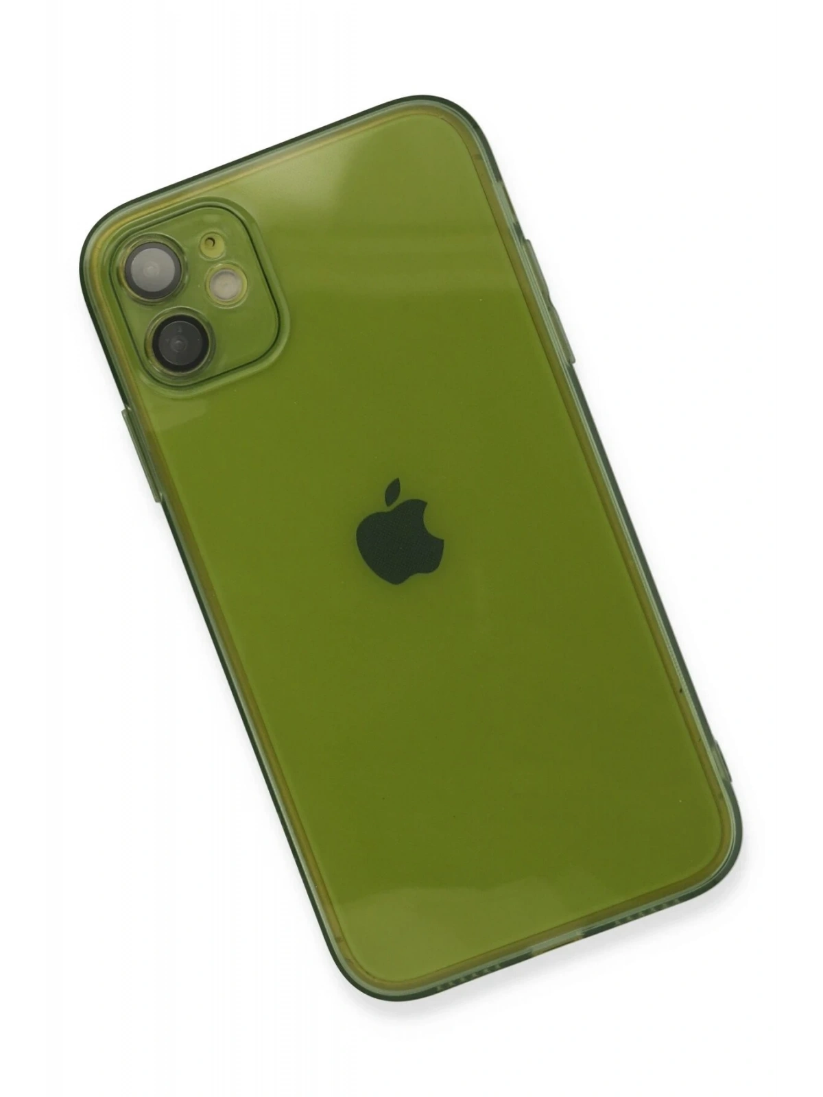 Newface Apple iPhone 12 Kılıf Fly Lens Silikon - Yeşil