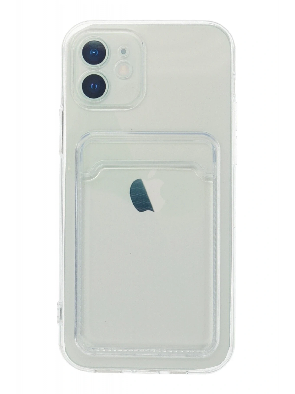Newface Apple iPhone 12 Kılıf Kart Şeffaf Silikon - Şeffaf