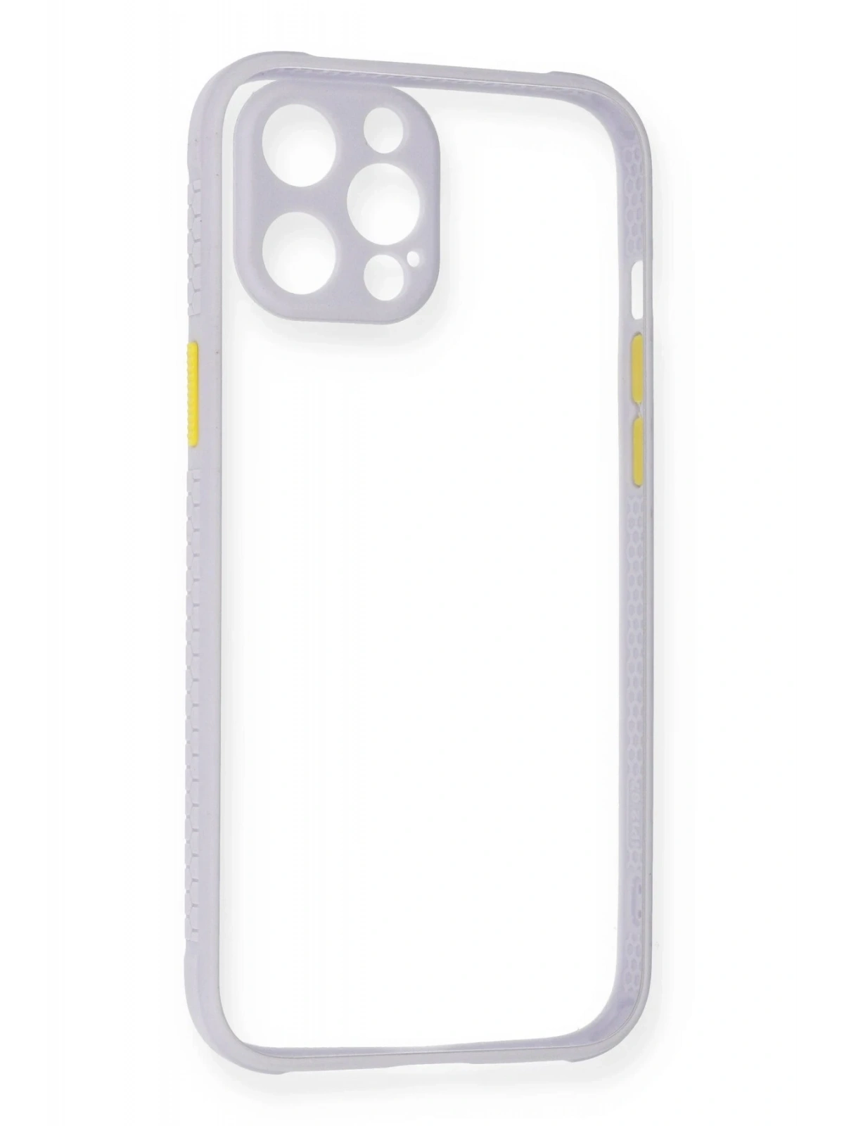 Newface Apple iPhone 12 Kılıf Miami Şeffaf Silikon - Lila