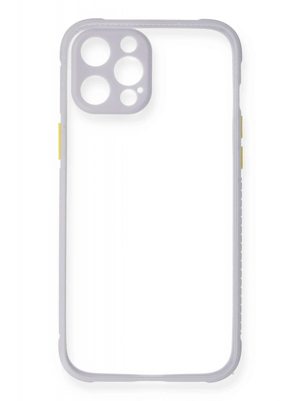 Newface Apple iPhone 12 Kılıf Miami Şeffaf Silikon - Lila