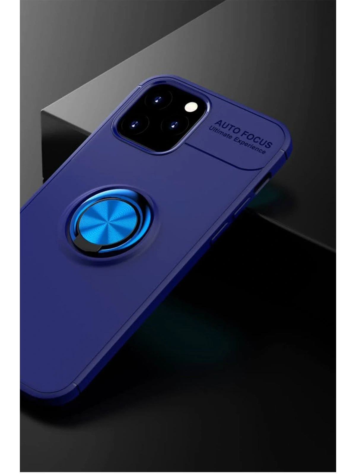 Newface Apple iPhone 12 Kılıf Range Yüzüklü Silikon - Mavi
