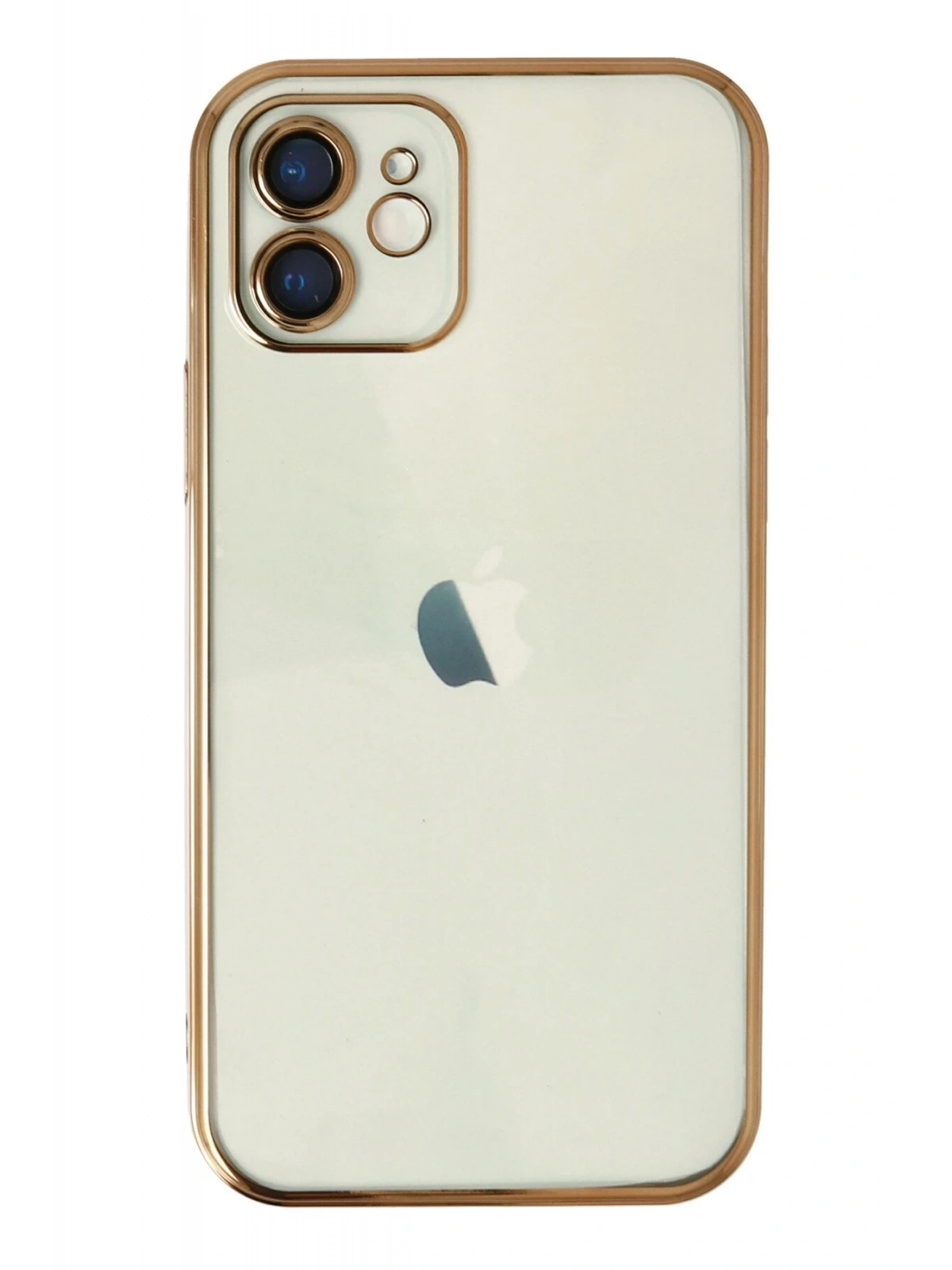Newface Apple iPhone 12 Kılıf Razer Lensli Silikon - Gold
