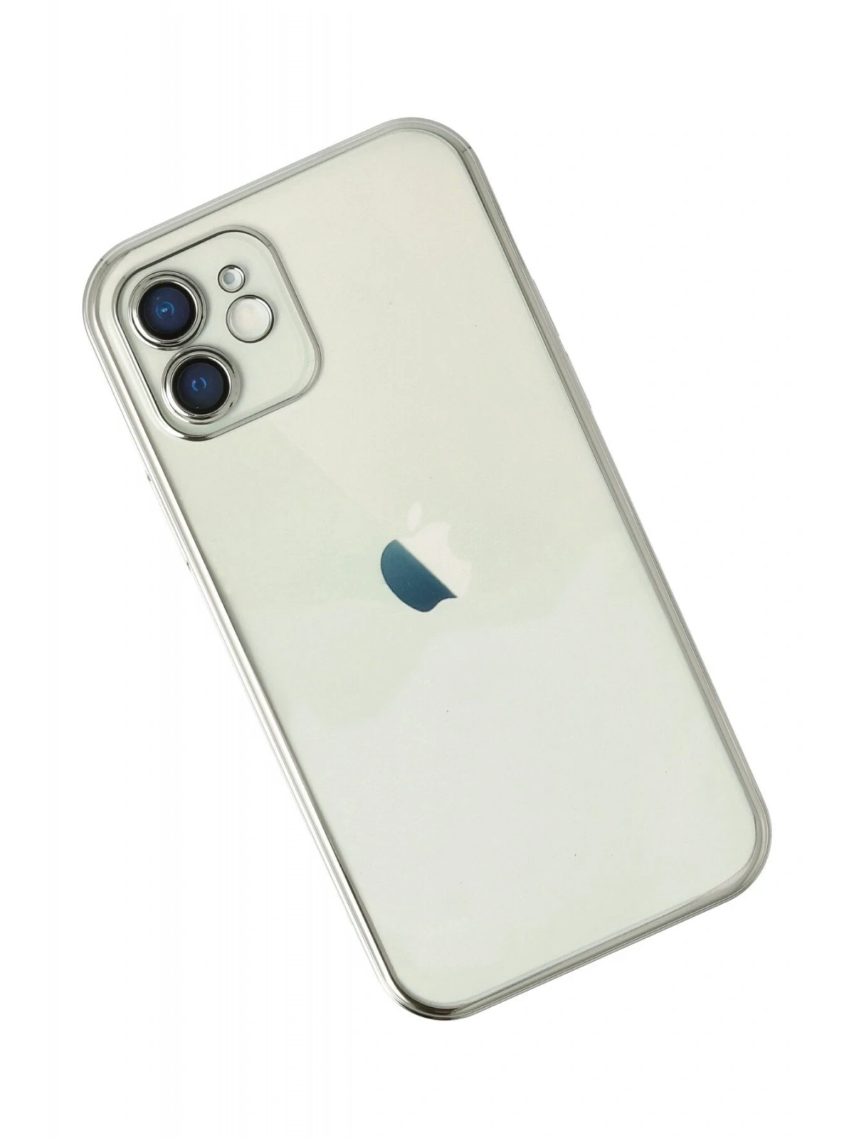 Newface Apple iPhone 12 Kılıf Razer Lensli Silikon - Gümüş