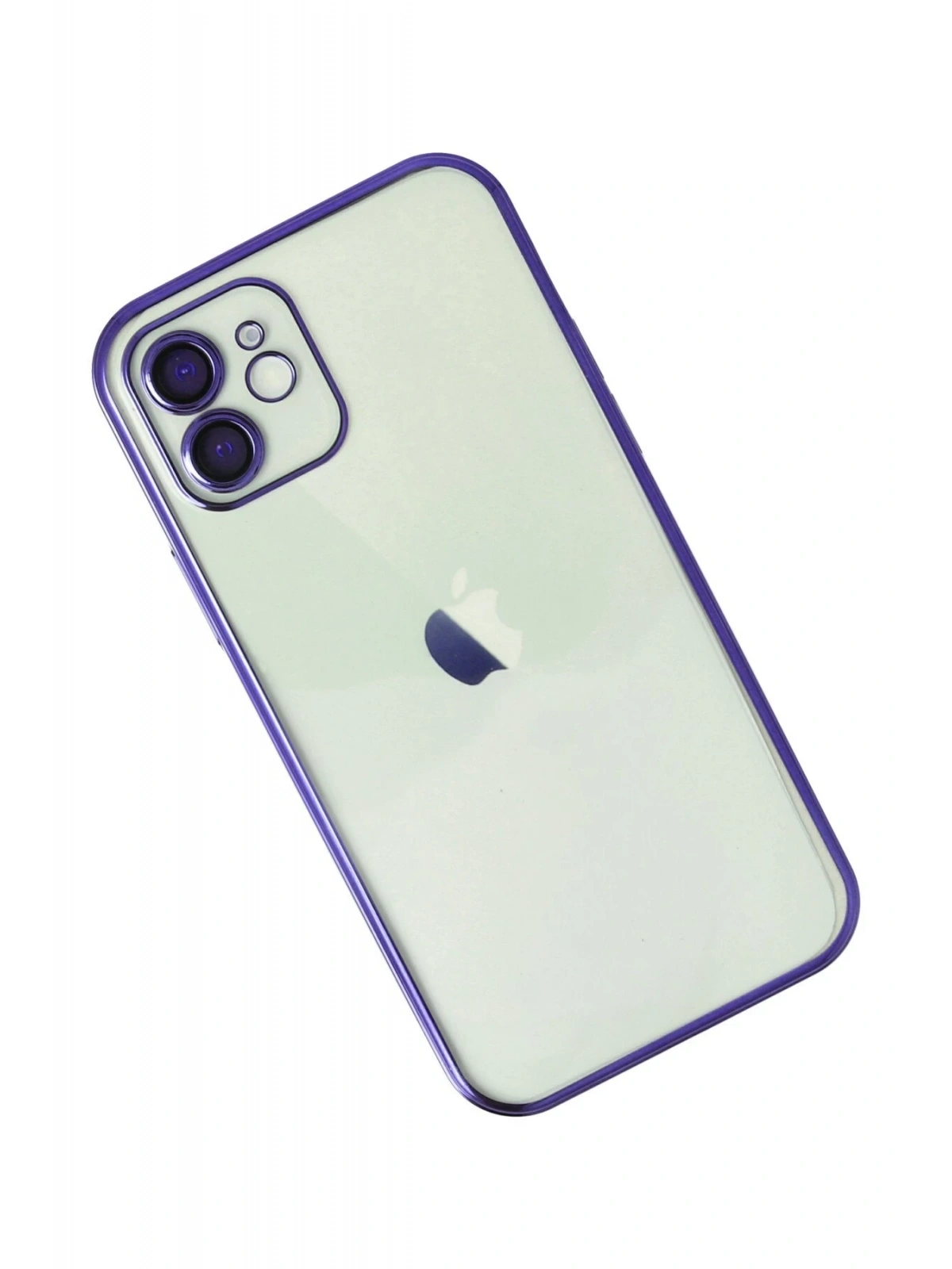 Newface Apple iPhone 12 Kılıf Razer Lensli Silikon - Mor