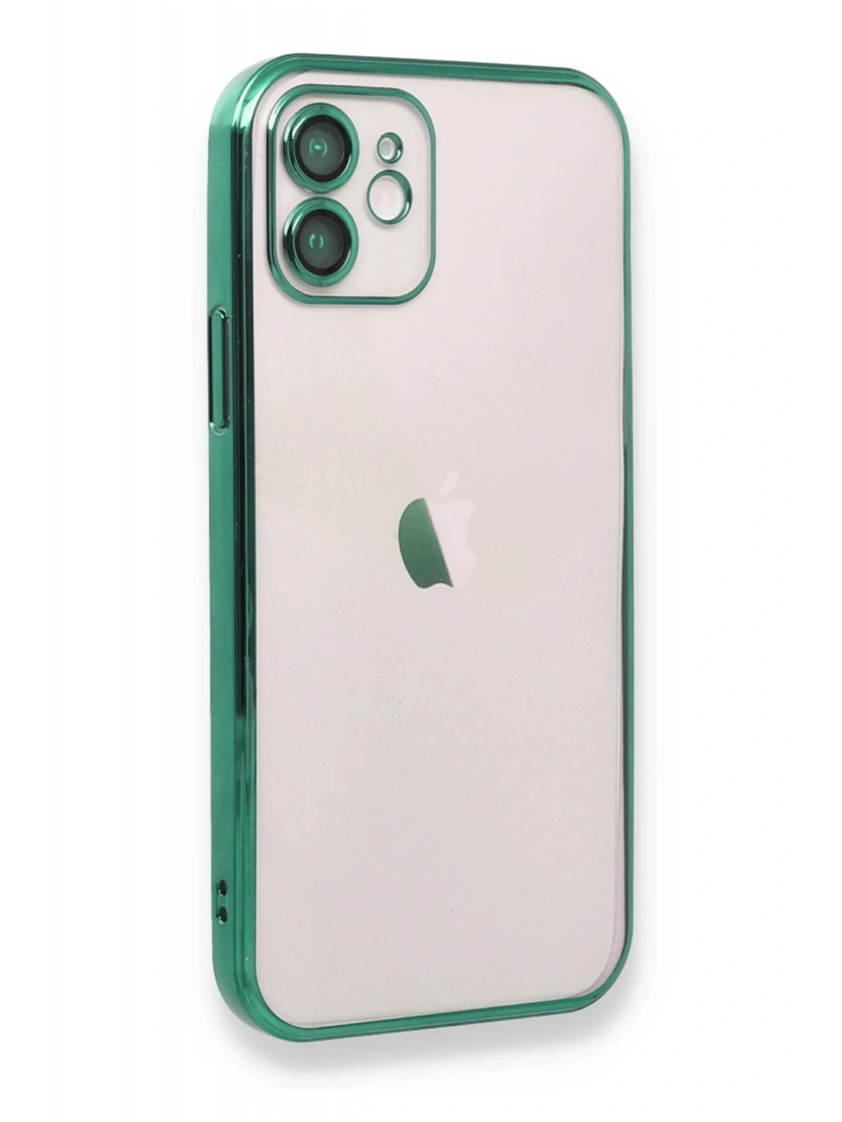 Newface Apple iPhone 12 Kılıf Razer Lensli Silikon - Yeşil