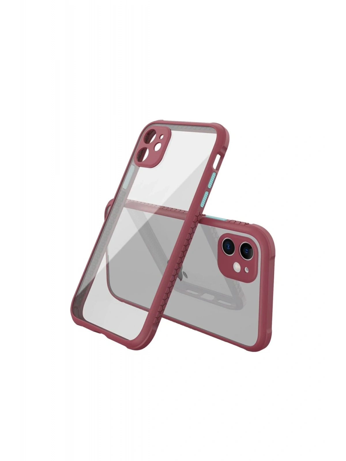 Newface Apple iPhone 12 Mini Kılıf Miami Şeffaf Silikon - Fuşya