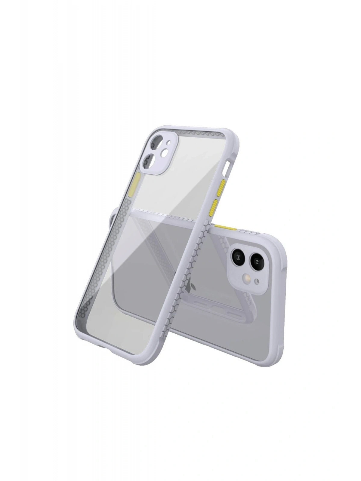 Newface Apple iPhone 12 Mini Kılıf Miami Şeffaf Silikon - Lila