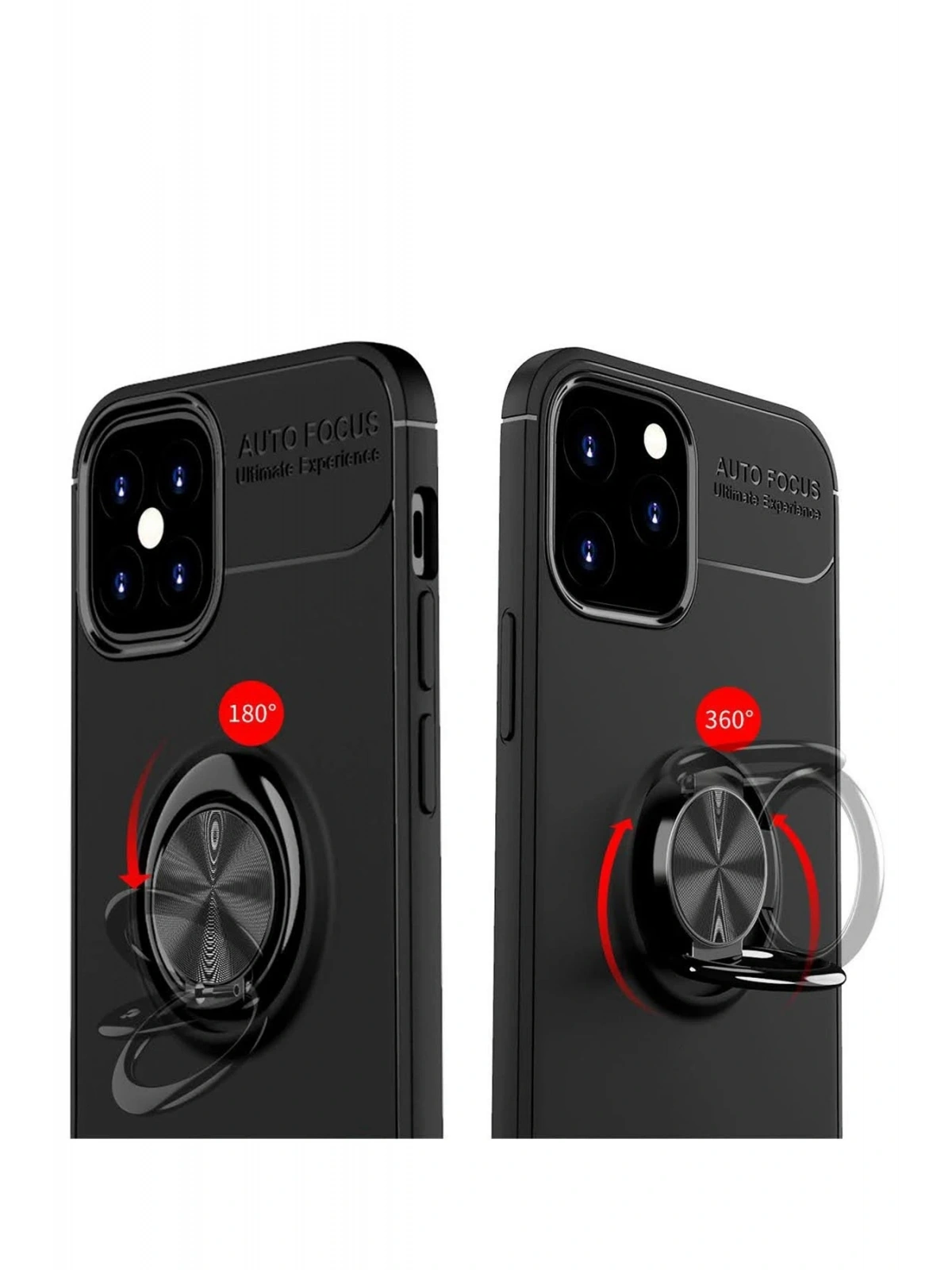 Newface Apple iPhone 12 Mini Kılıf Range Yüzüklü Silikon - Kırmızı