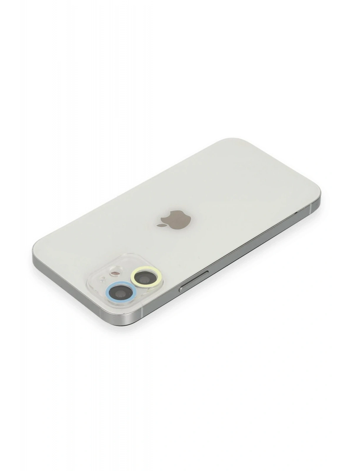 Newface Apple iPhone 12 Mini Renkli Kamera Lens Koruma Cam - Sarı-Mavi