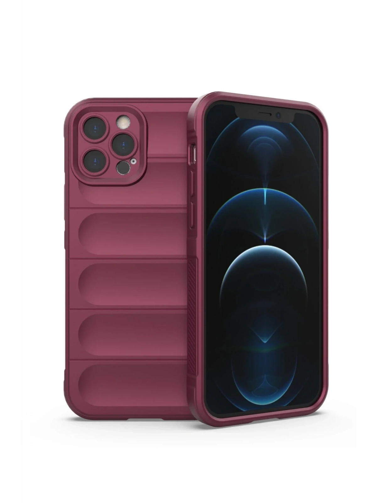 Newface Apple iPhone 12 Pro Kılıf Optimum Silikon - Bordo
