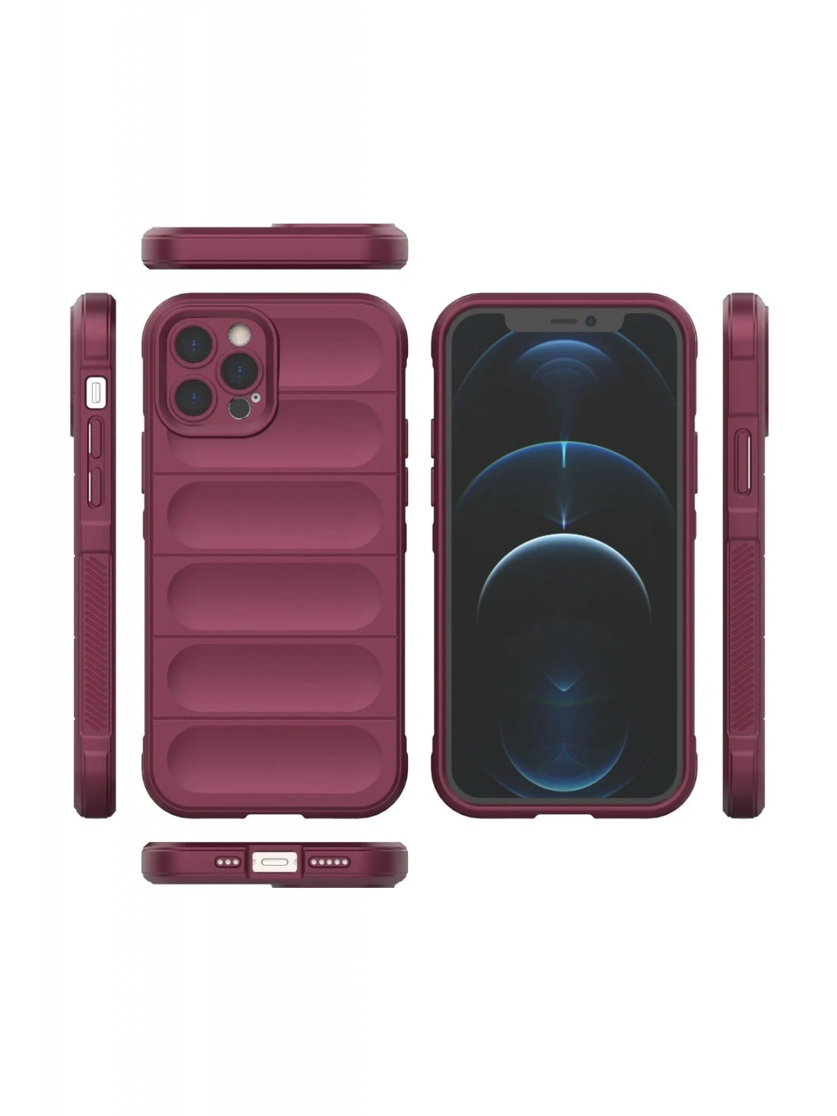 Newface Apple iPhone 12 Pro Kılıf Optimum Silikon - Bordo