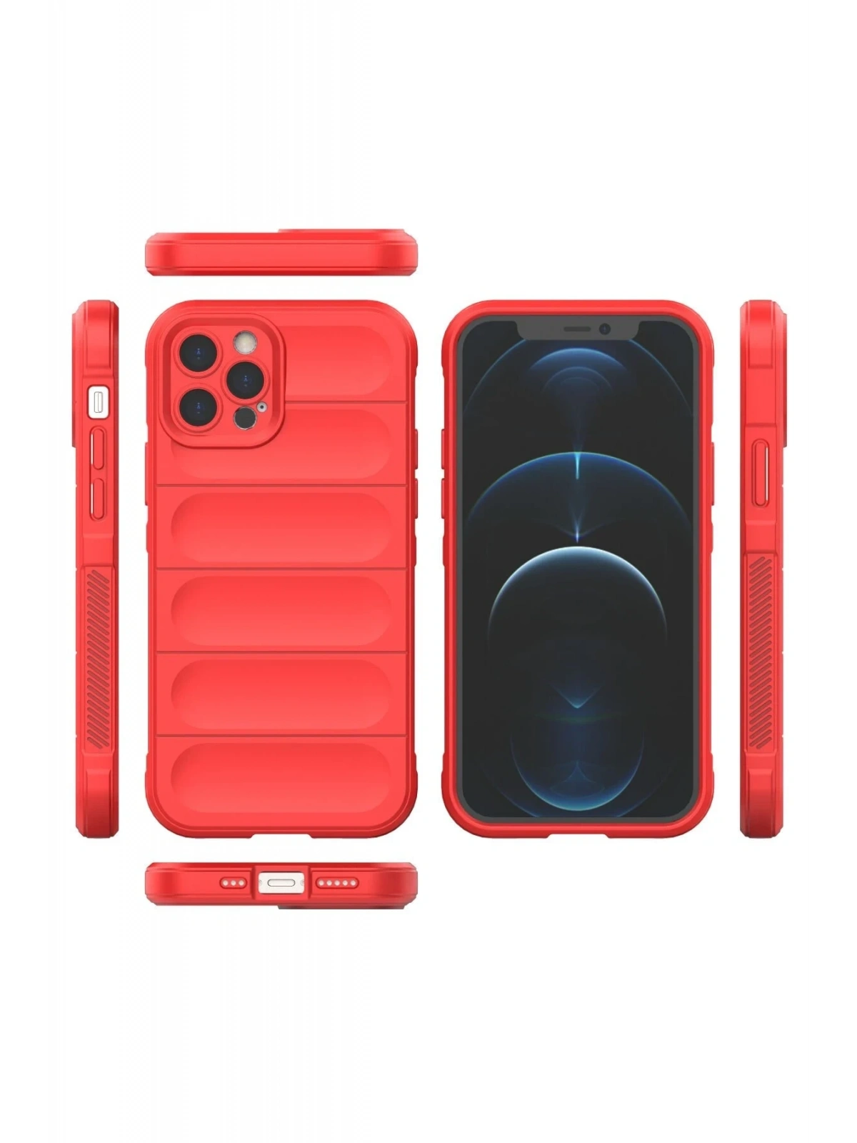 Newface Apple iPhone 12 Pro Kılıf Optimum Silikon - Kırmızı