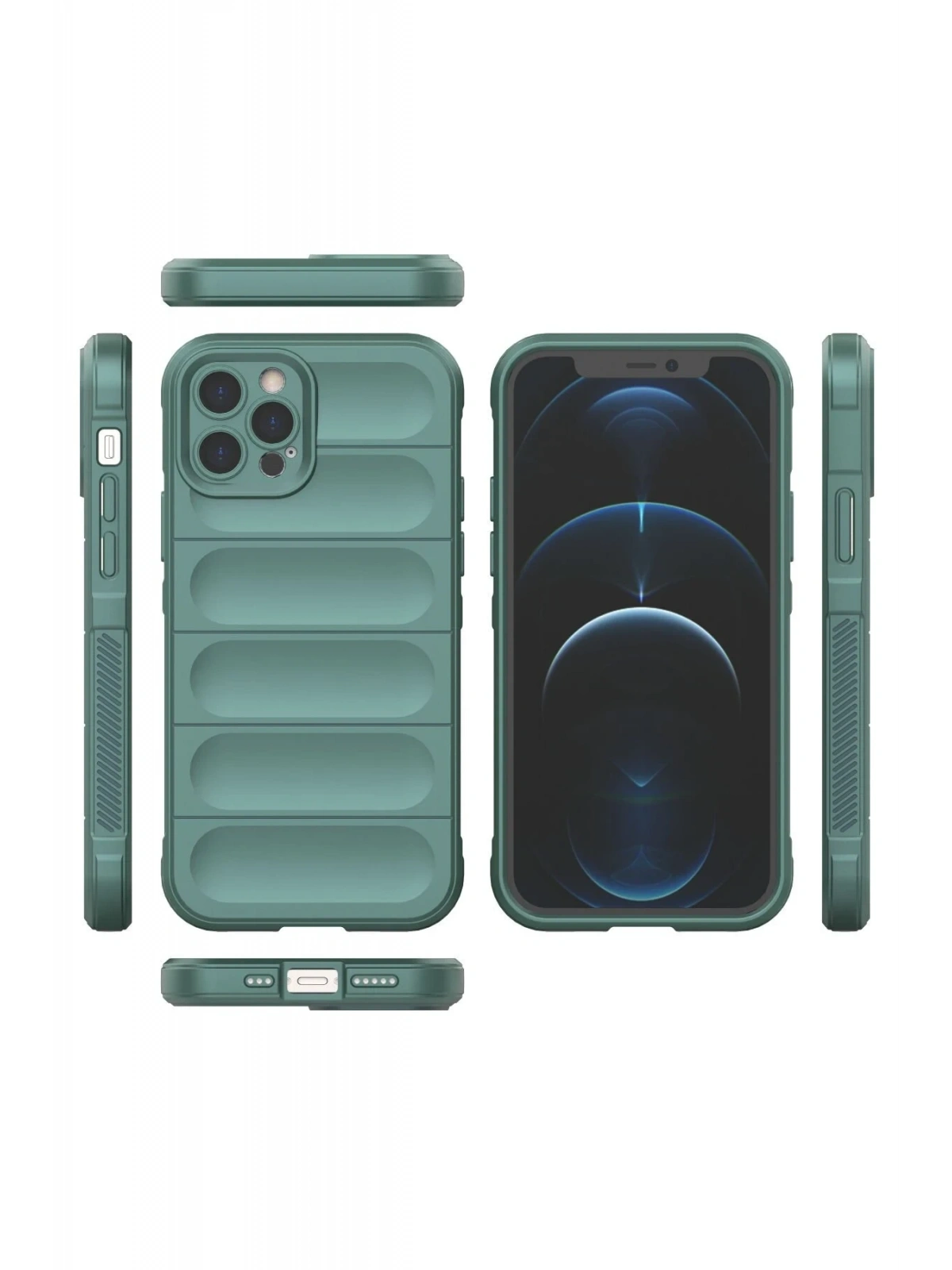 Newface Apple iPhone 12 Pro Kılıf Optimum Silikon - Koyu Yeşil