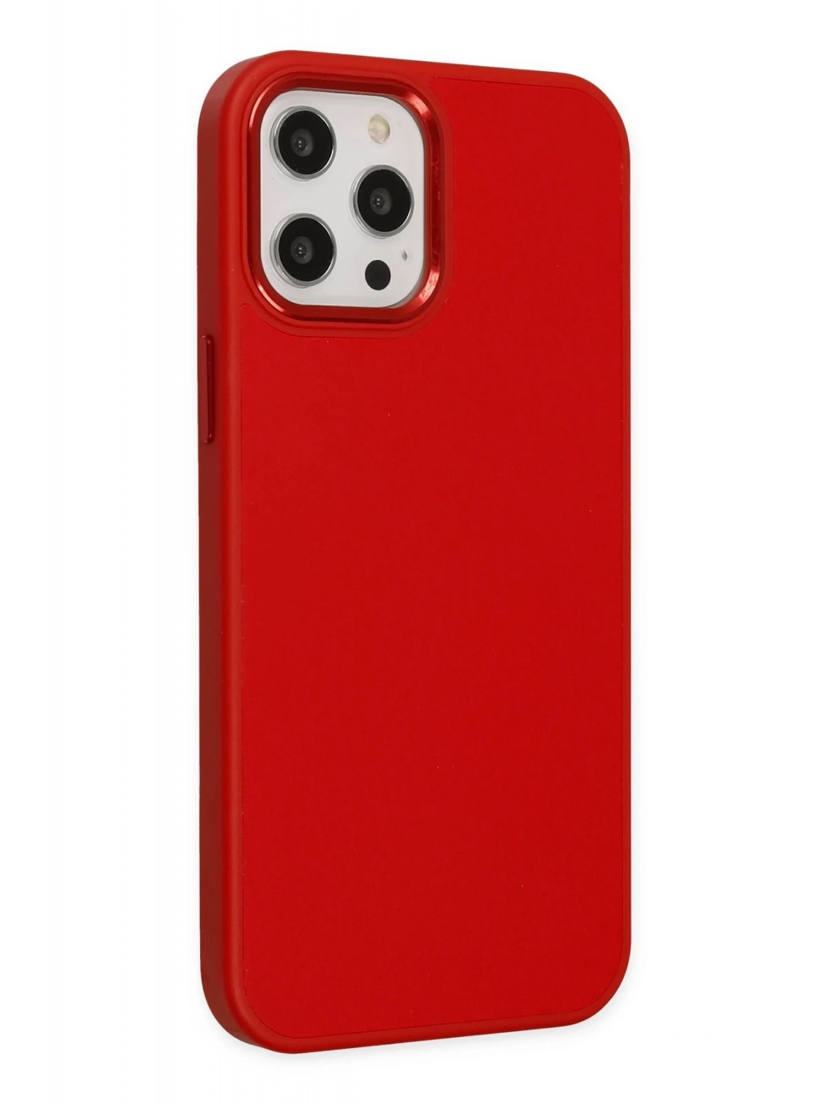 Newface Apple iPhone 12 Pro Max Kılıf Asya Deri Silikon - Kırmızı