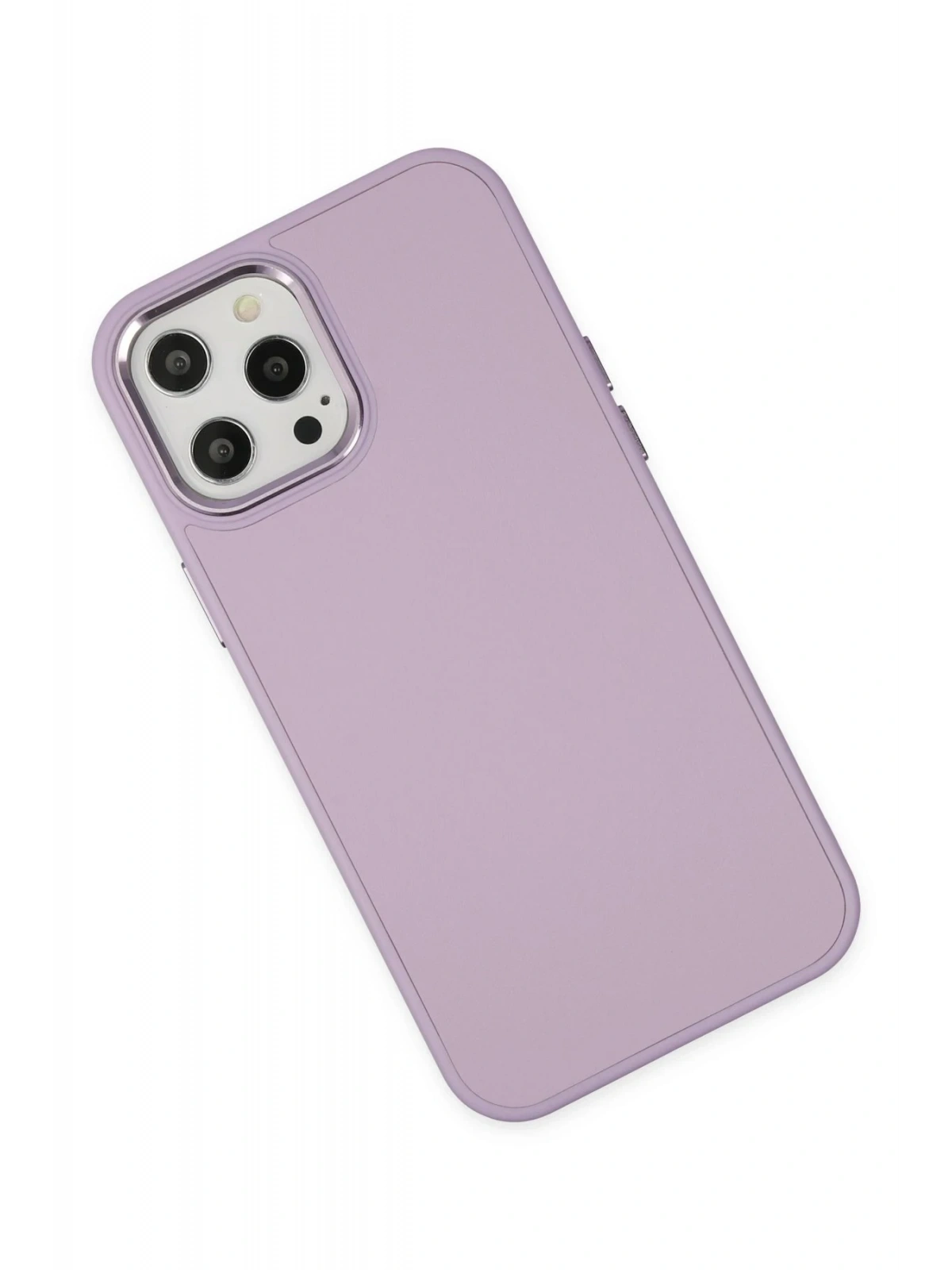Newface Apple iPhone 12 Pro Max Kılıf Asya Deri Silikon - Lila