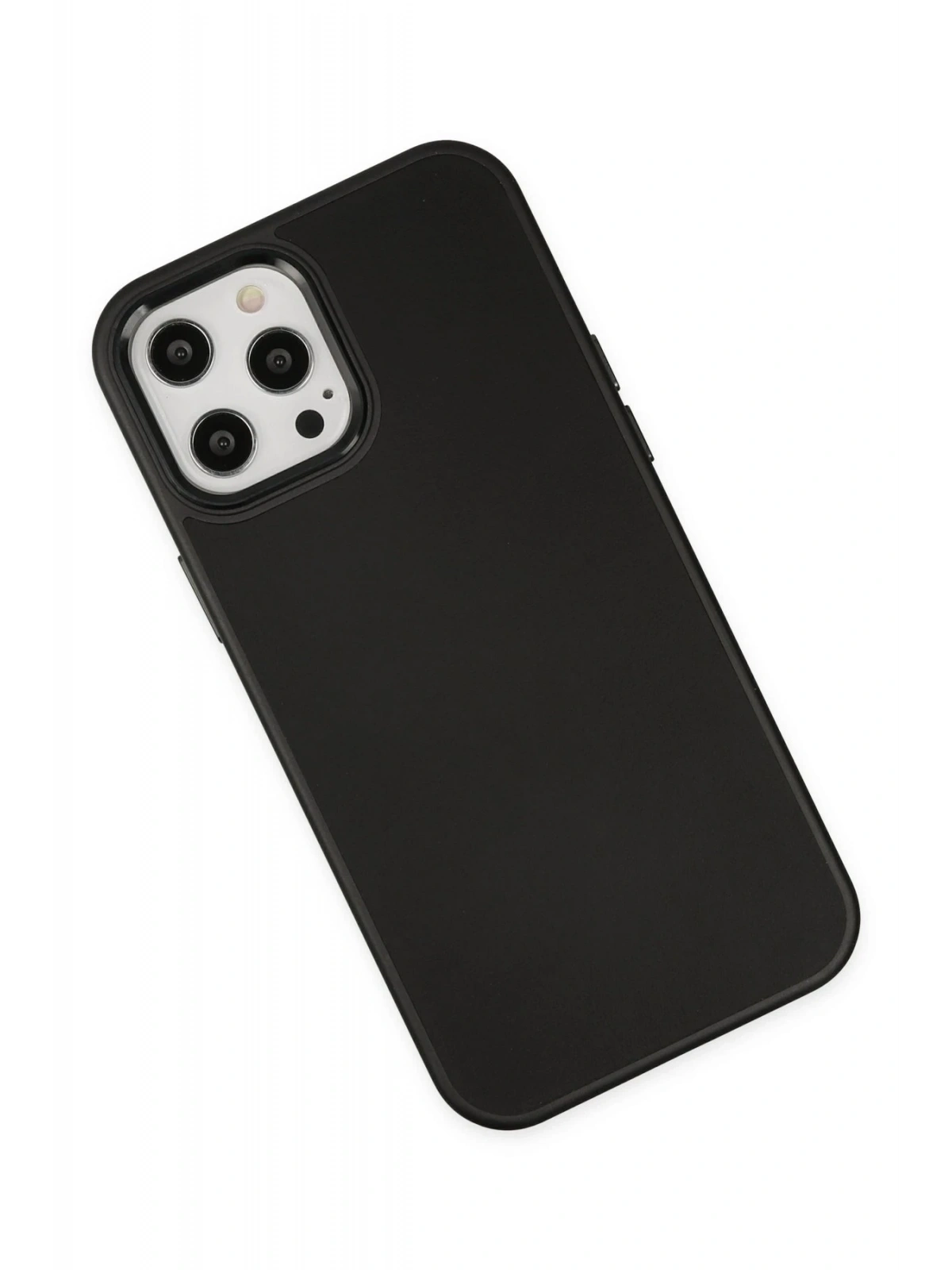 Newface Apple iPhone 12 Pro Max Kılıf Asya Deri Silikon - Siyah