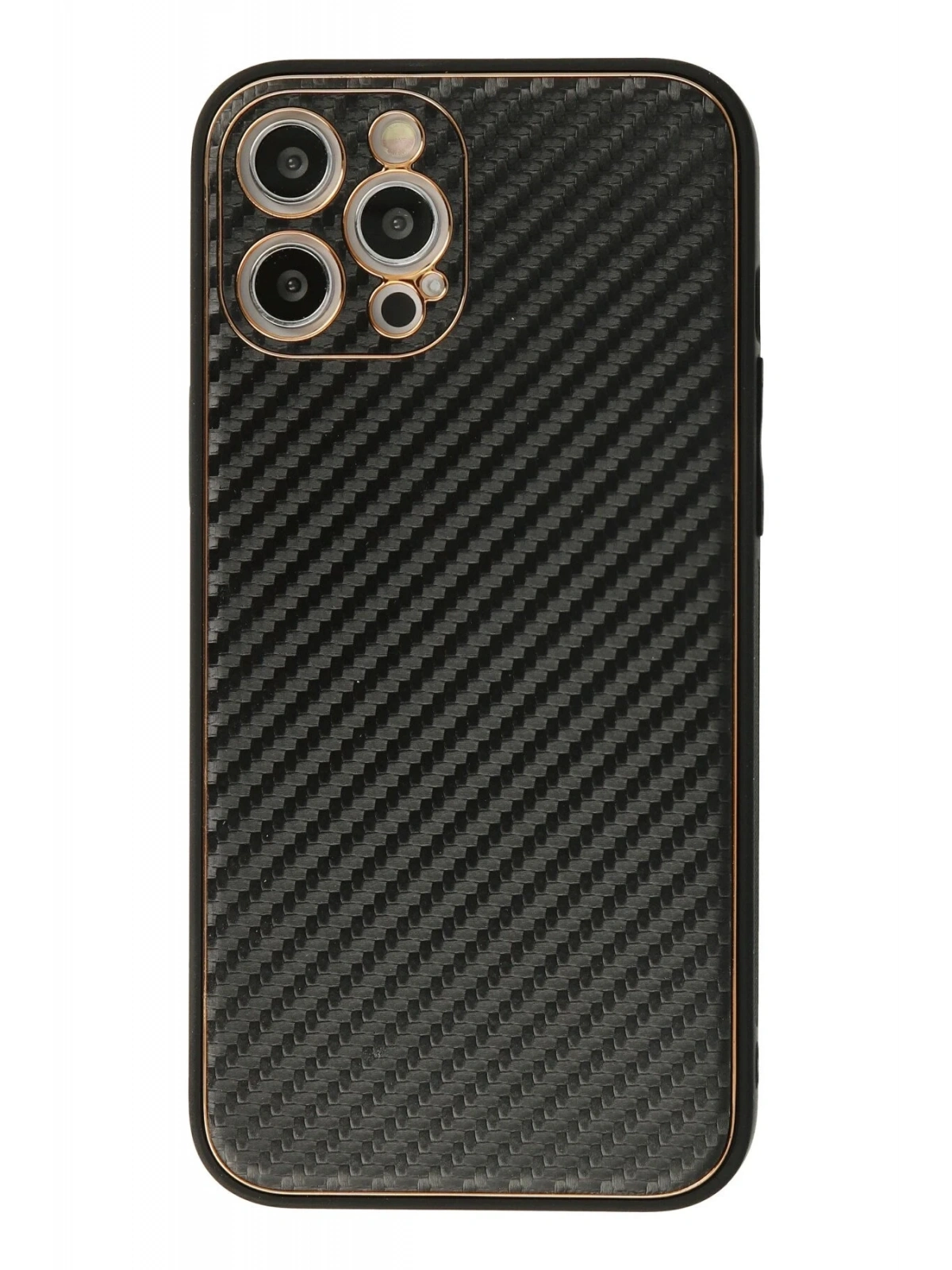 Newface Apple iPhone 12 Pro Max Kılıf Coco Karbon Silikon - Siyah
