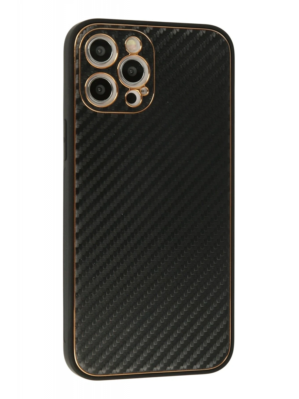 Newface Apple iPhone 12 Pro Max Kılıf Coco Karbon Silikon - Siyah