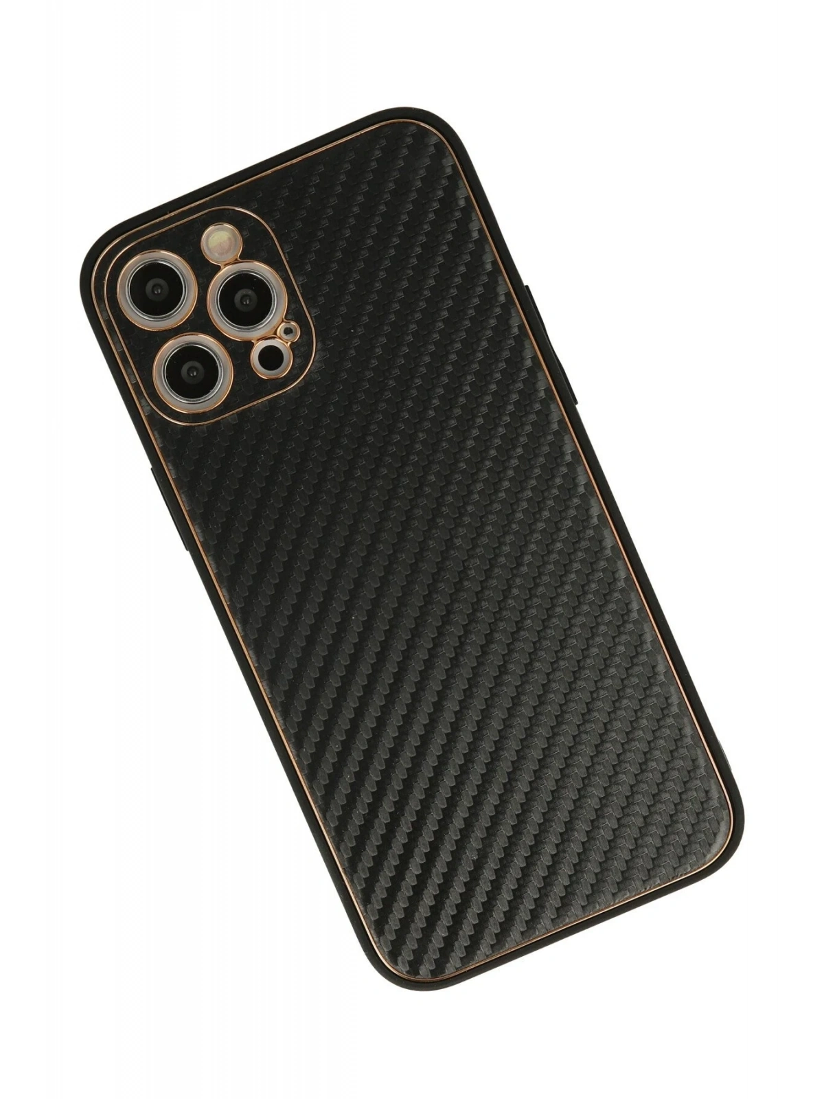 Newface Apple iPhone 12 Pro Max Kılıf Coco Karbon Silikon - Siyah