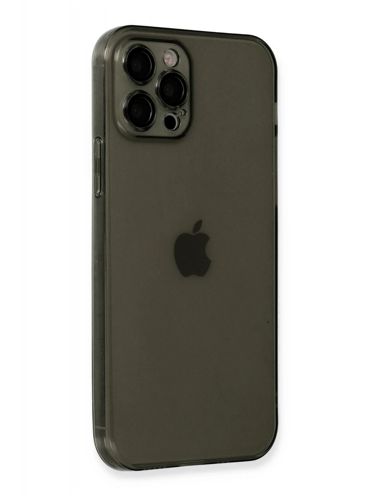 Newface Apple iPhone 12 Pro Max Kılıf Fly Lens Silikon - Siyah