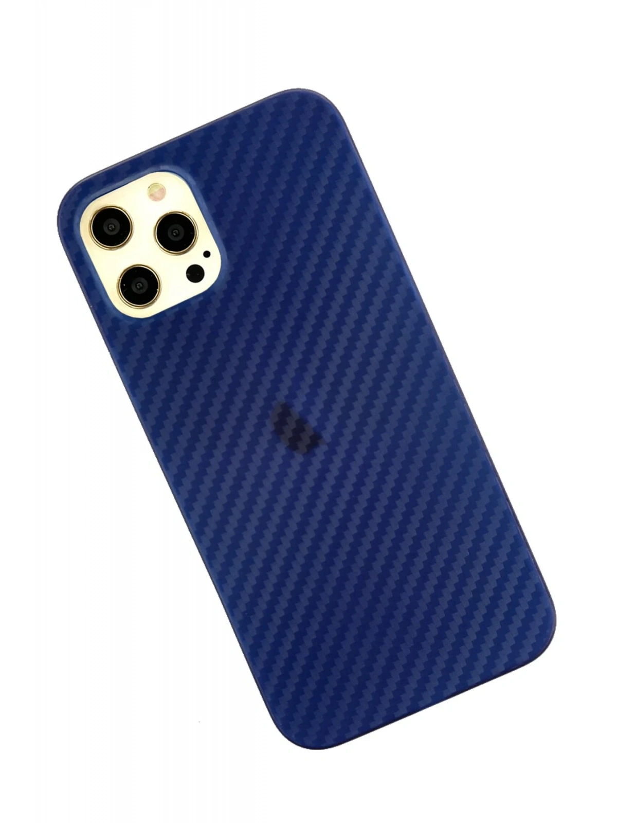 Newface Apple iPhone 12 Pro Max Kılıf Karbon PP Silikon - Mavi