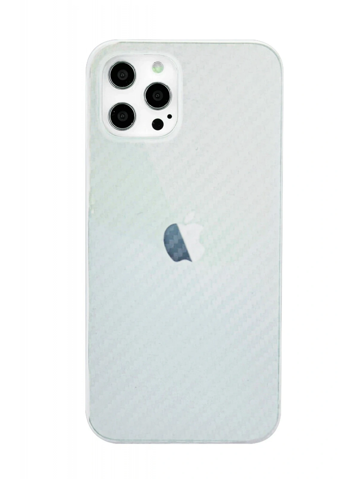 Newface Apple iPhone 12 Pro Max Kılıf Karbon PP Silikon - Şeffaf