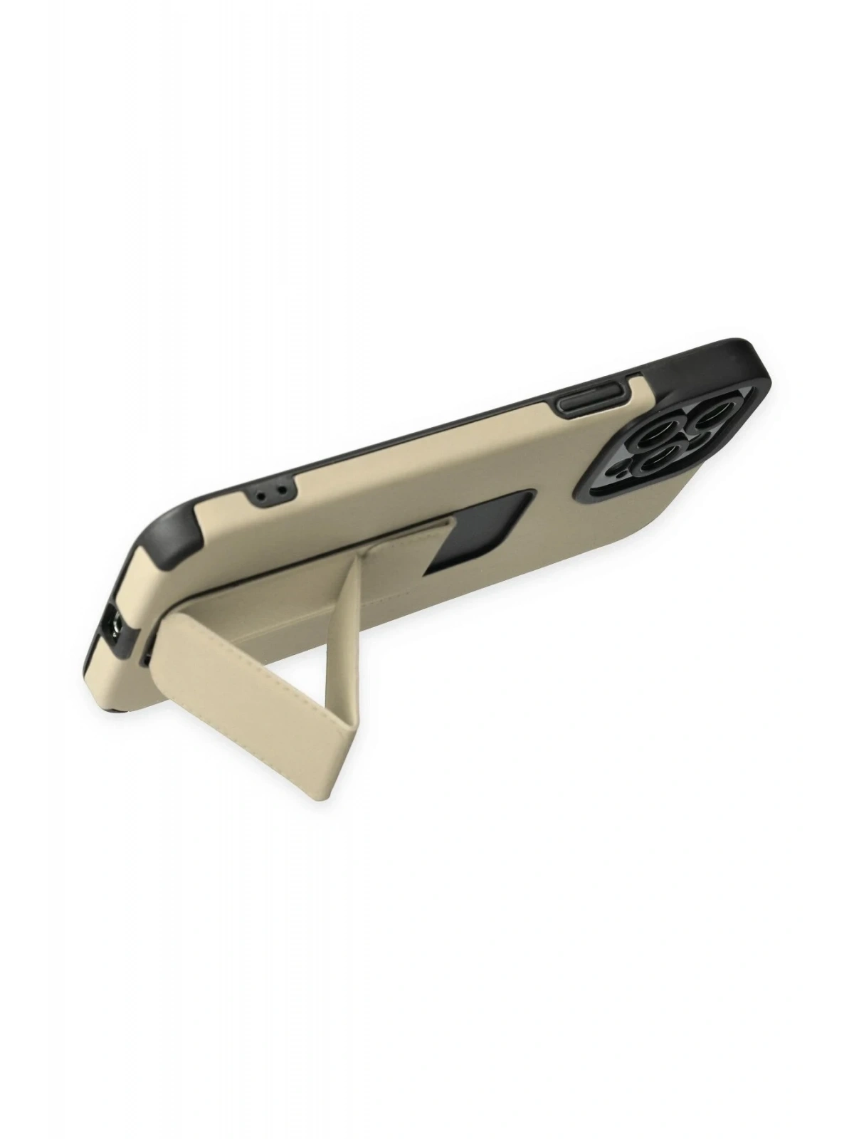Newface Apple iPhone 12 Pro Max Kılıf Mega Standlı Silikon - Gold