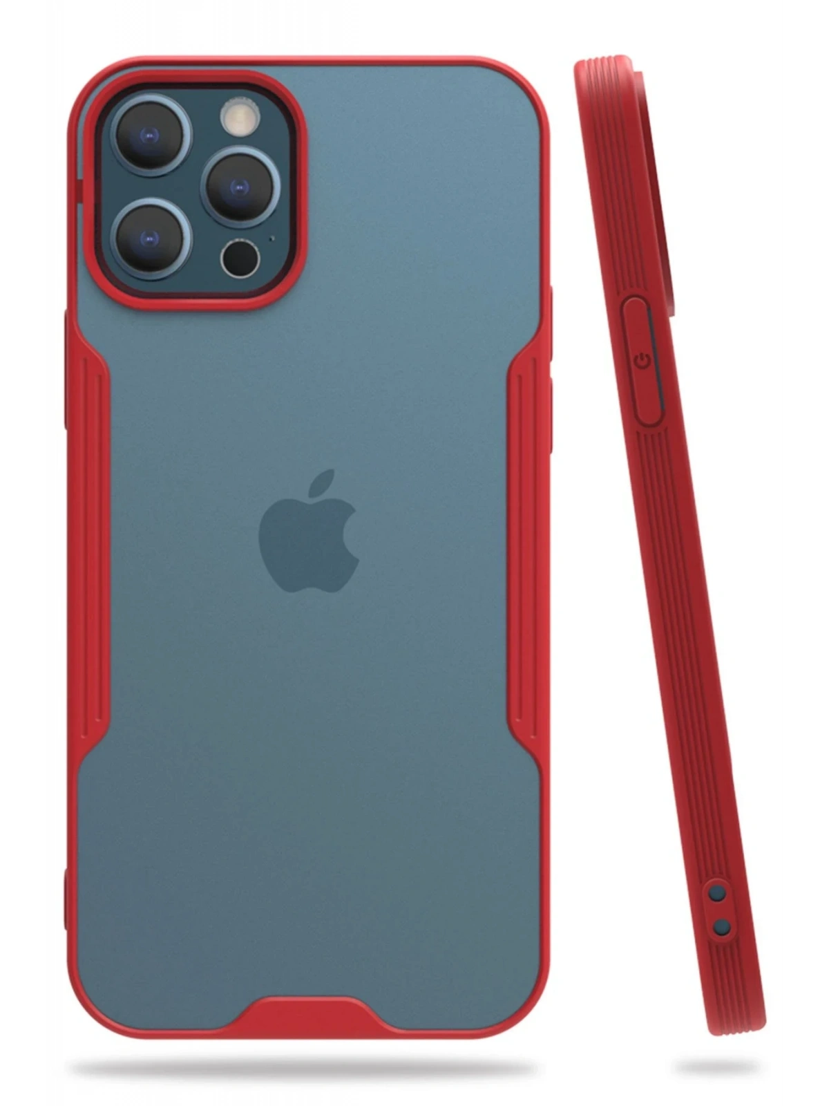 Newface Apple iPhone 12 Pro Max Kılıf Platin Silikon - Kırmızı