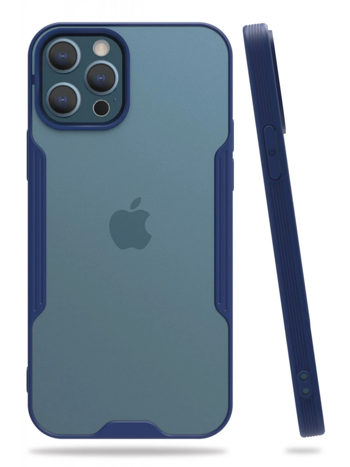 Newface Apple iPhone 12 Pro Max Kılıf Platin Silikon - Lacivert