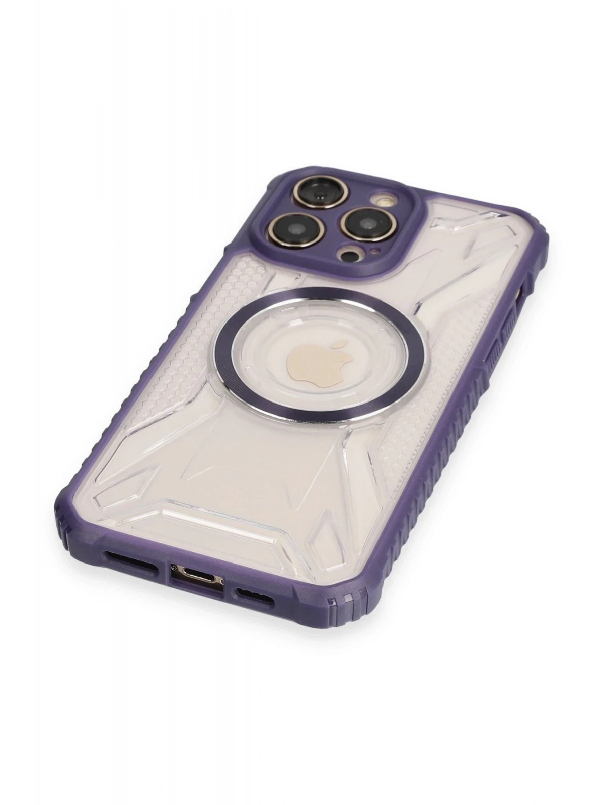 Newface Apple iPhone 12 Pro Max Kılıf Prag Magneticsafe Kapak - Derin Mor