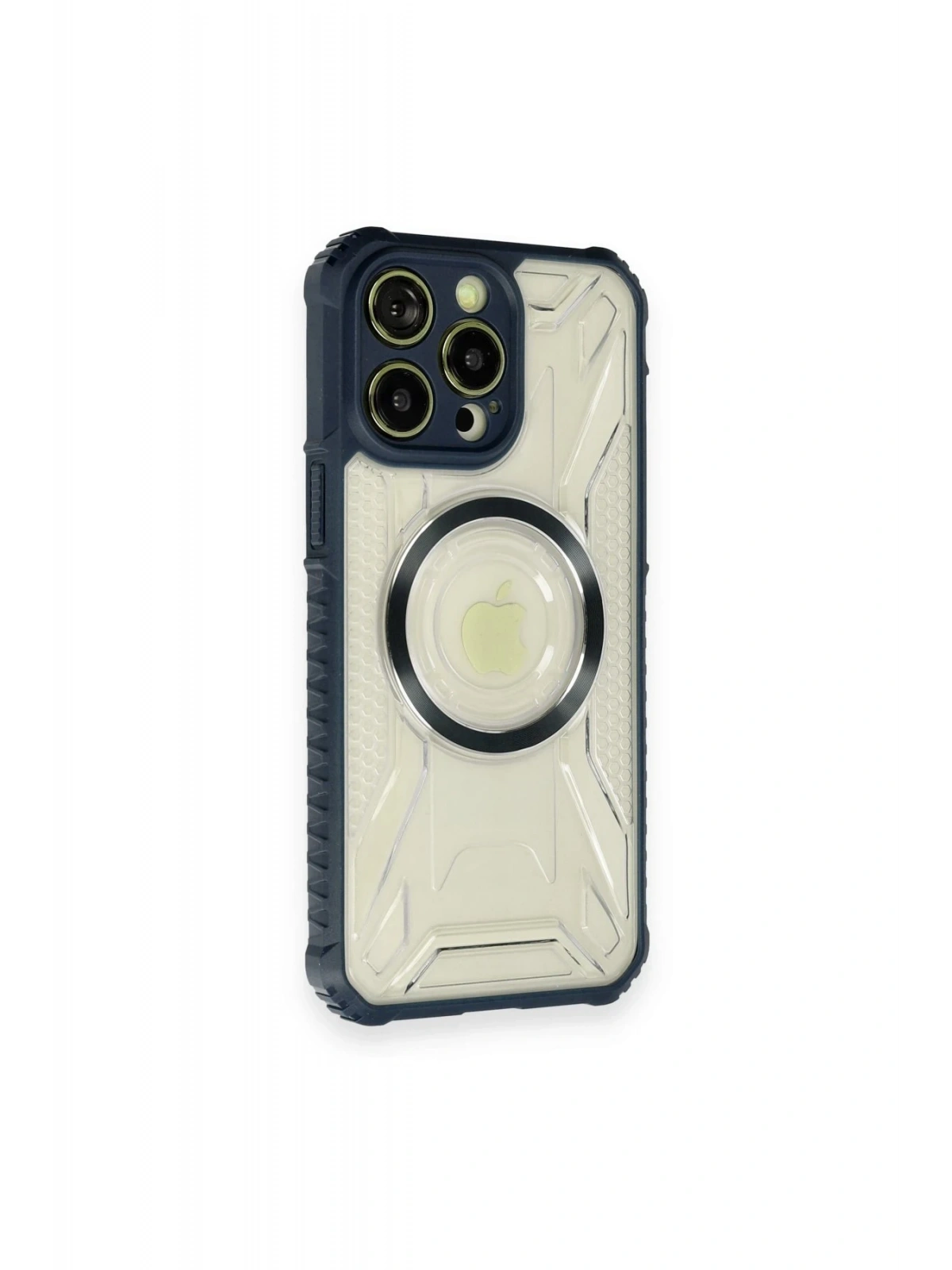 Newface Apple iPhone 12 Pro Max Kılıf Prag Magneticsafe Kapak - Lacivert