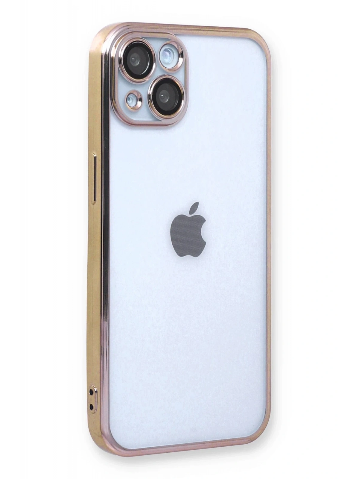 Newface Apple iPhone 13 Kılıf Razer Lensli Silikon - Gold