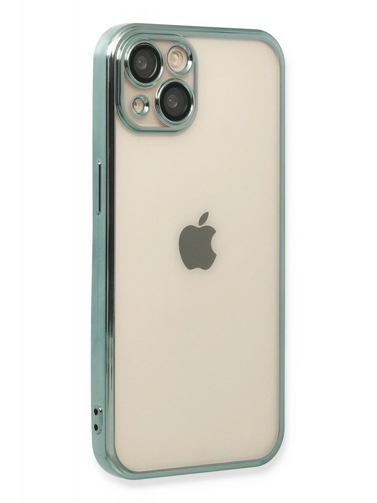 Newface Apple iPhone 13 Kılıf Razer Lensli Silikon - Yeşil