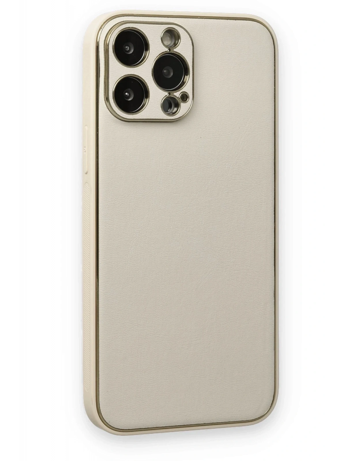 Newface Apple iPhone 13 Pro Kılıf Coco Deri Silikon Kapak - Beyaz