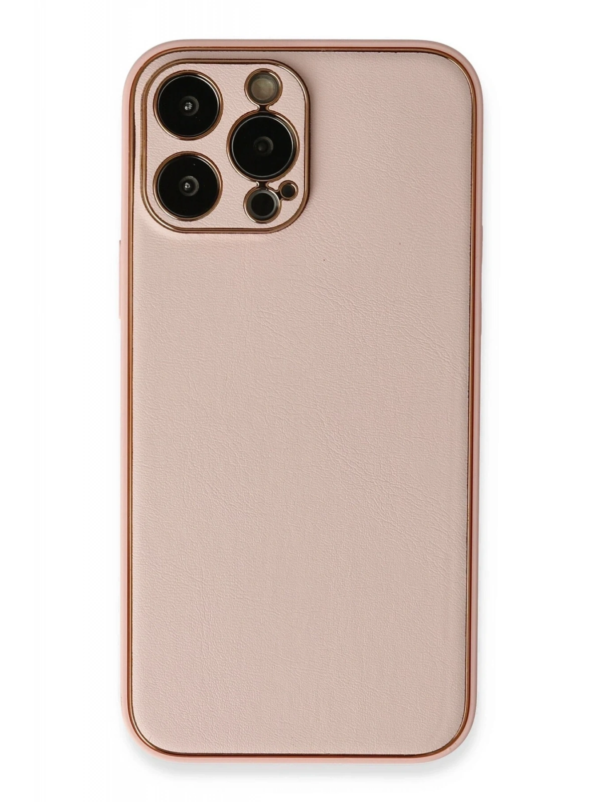 Newface Apple iPhone 13 Pro Kılıf Coco Deri Silikon Kapak - Pembe