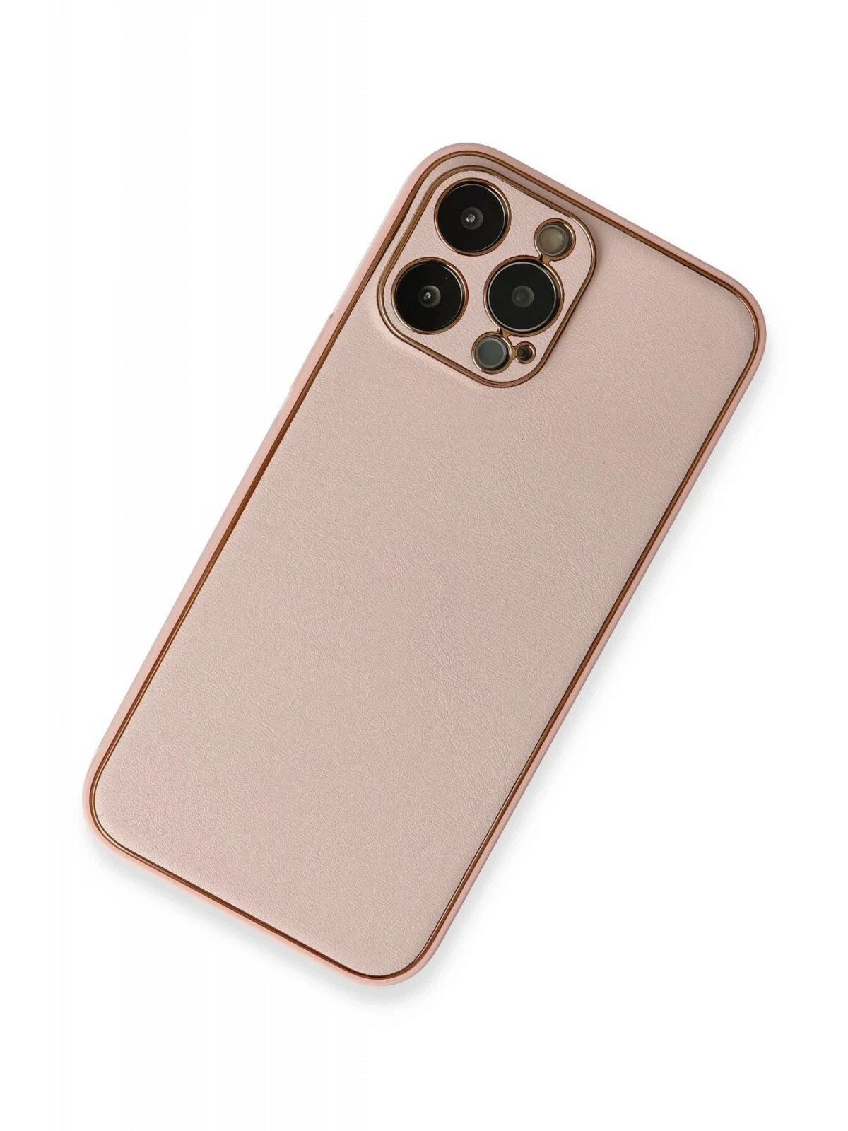 Newface Apple iPhone 13 Pro Kılıf Coco Deri Silikon Kapak - Pembe