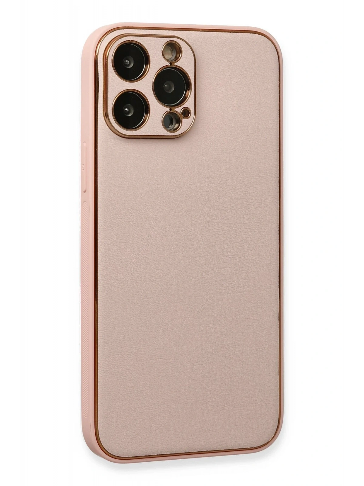 Newface Apple iPhone 13 Pro Kılıf Coco Deri Silikon Kapak - Pembe