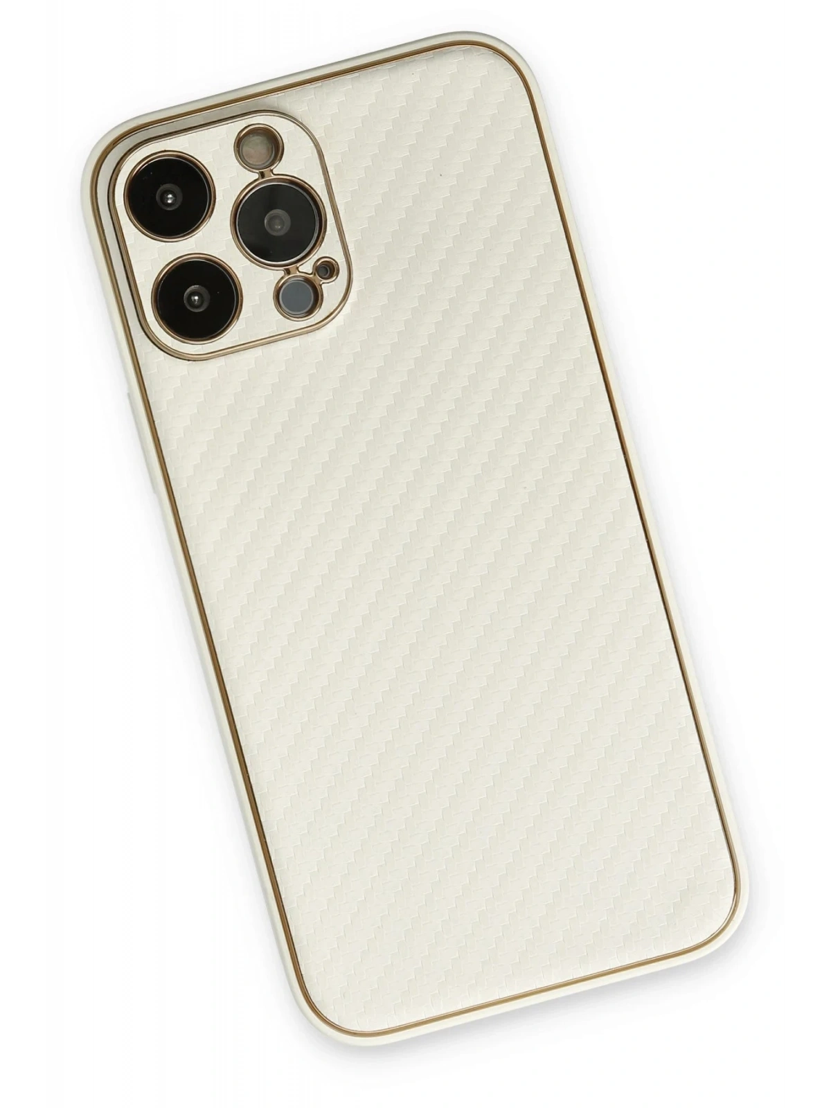 Newface Apple iPhone 13 Pro Kılıf Coco Karbon Silikon - Beyaz