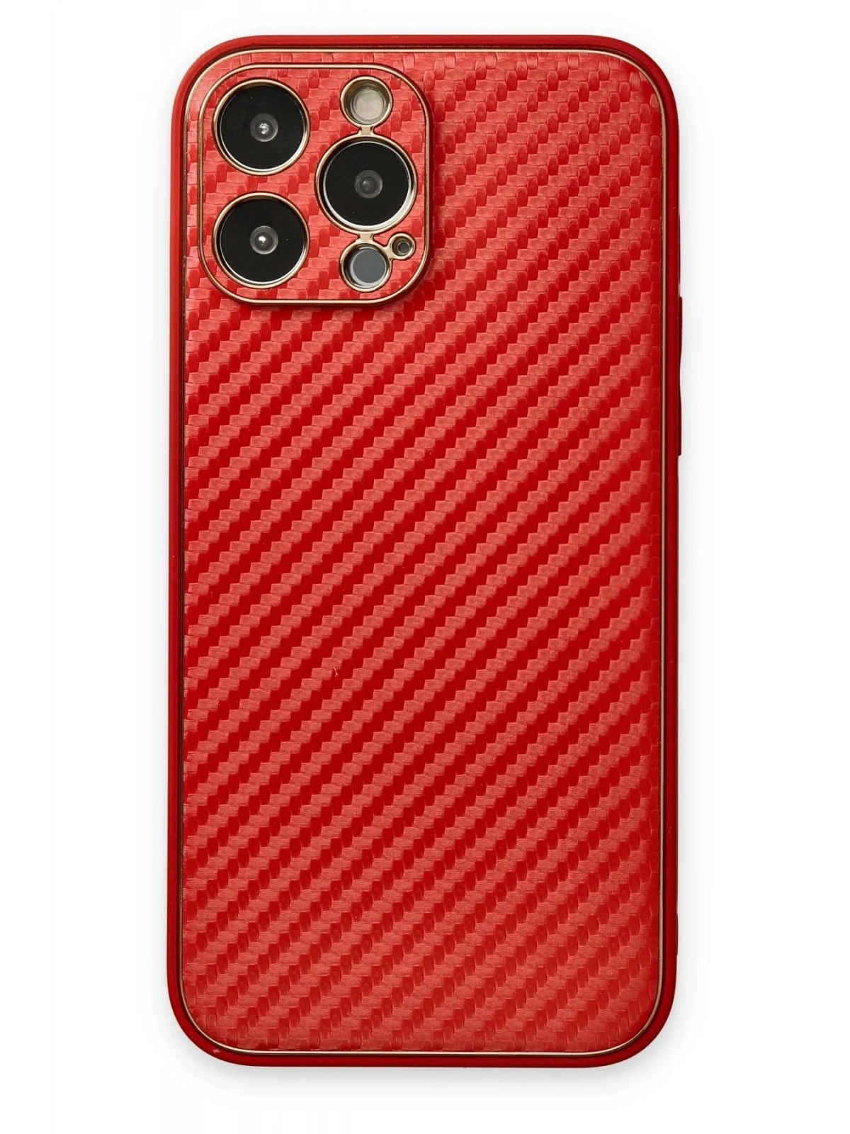 Newface Apple iPhone 13 Pro Kılıf Coco Karbon Silikon - Kırmızı