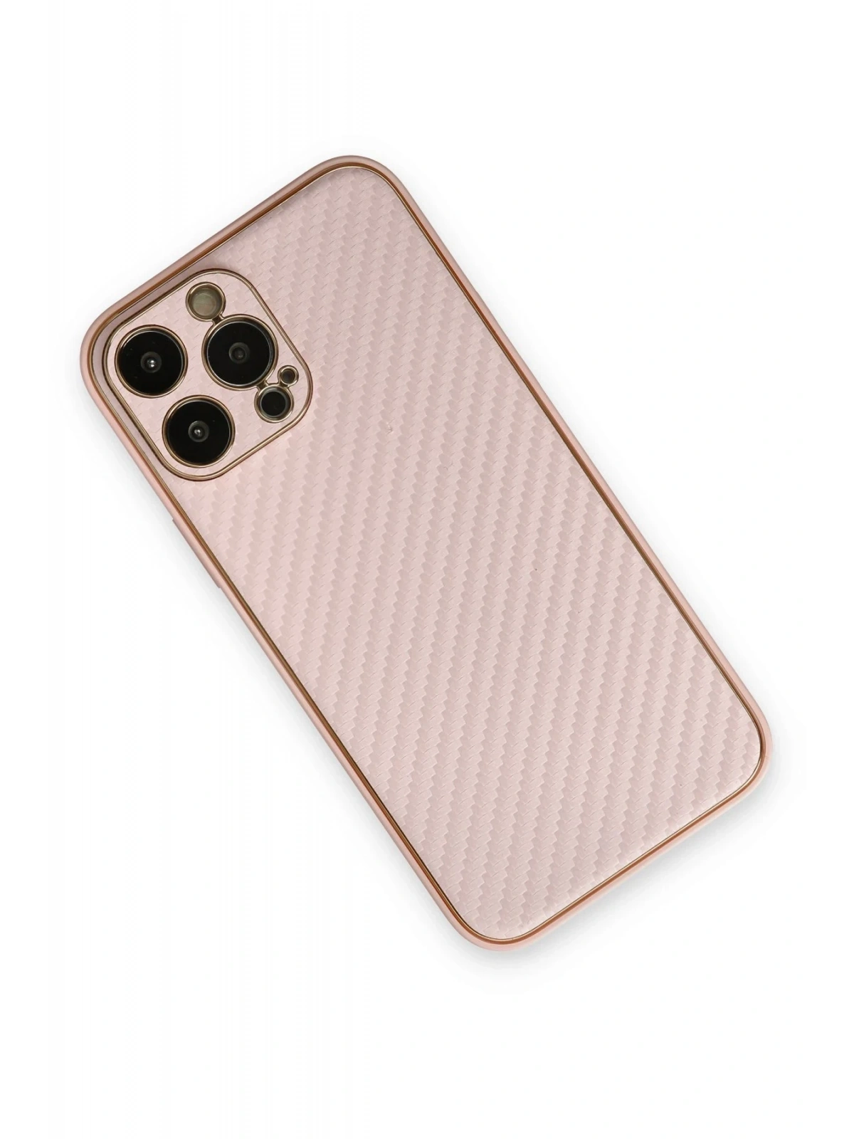 Newface Apple iPhone 13 Pro Kılıf Coco Karbon Silikon - Pembe